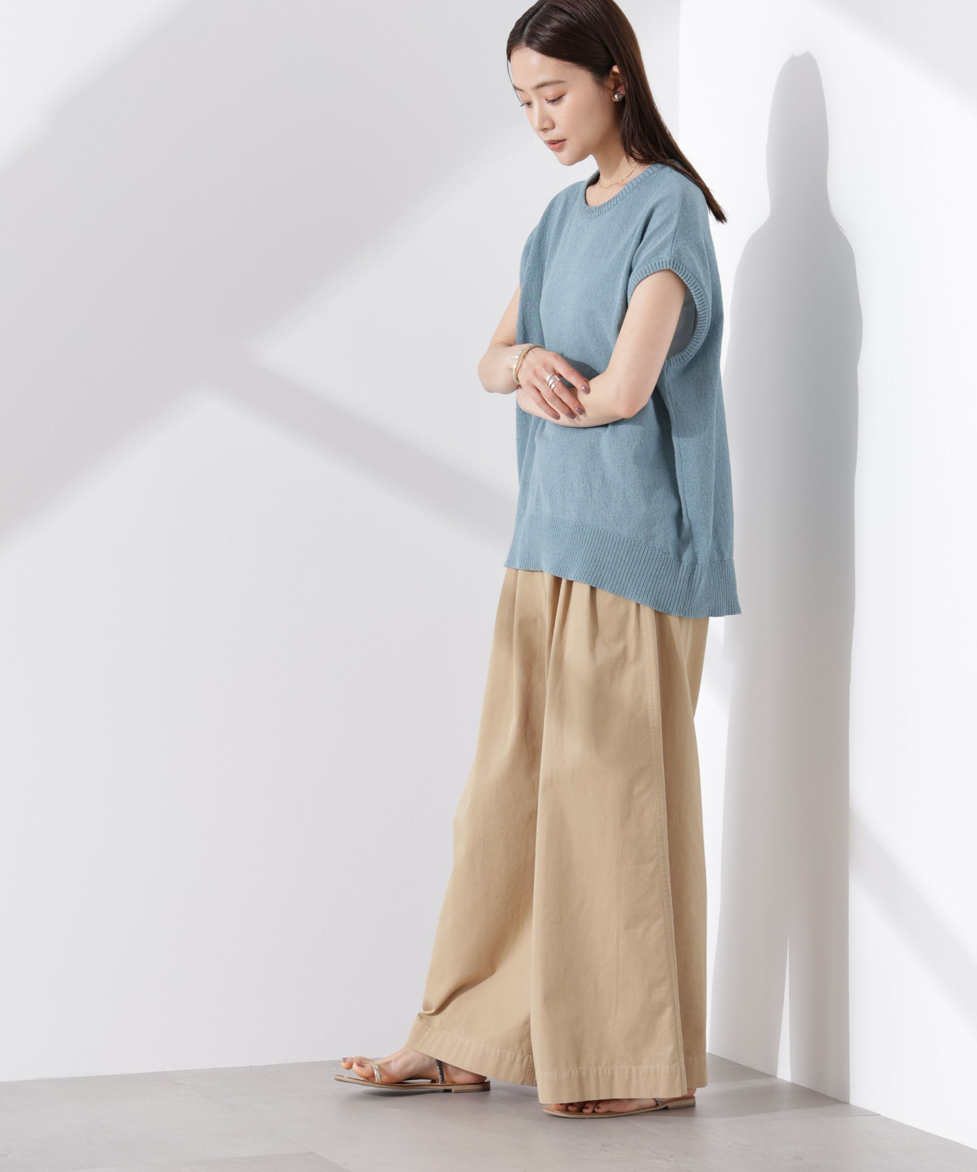 nano･universe「バックスリットシアーニットプルオーバー」|ニット・セーター|