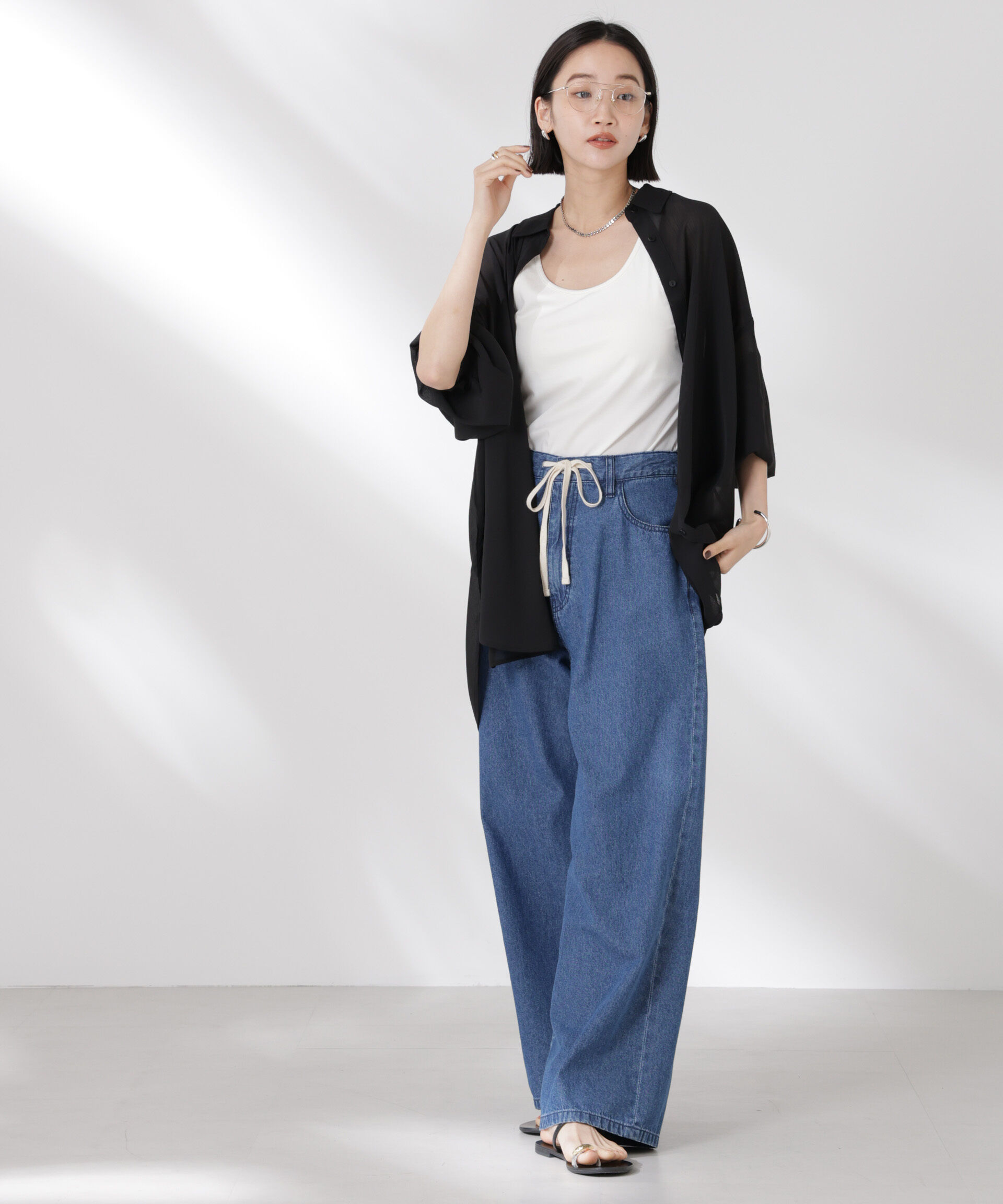 nano･universe「シアー楊柳オーバーサイズシャツ」|シャツ・ブラウス|