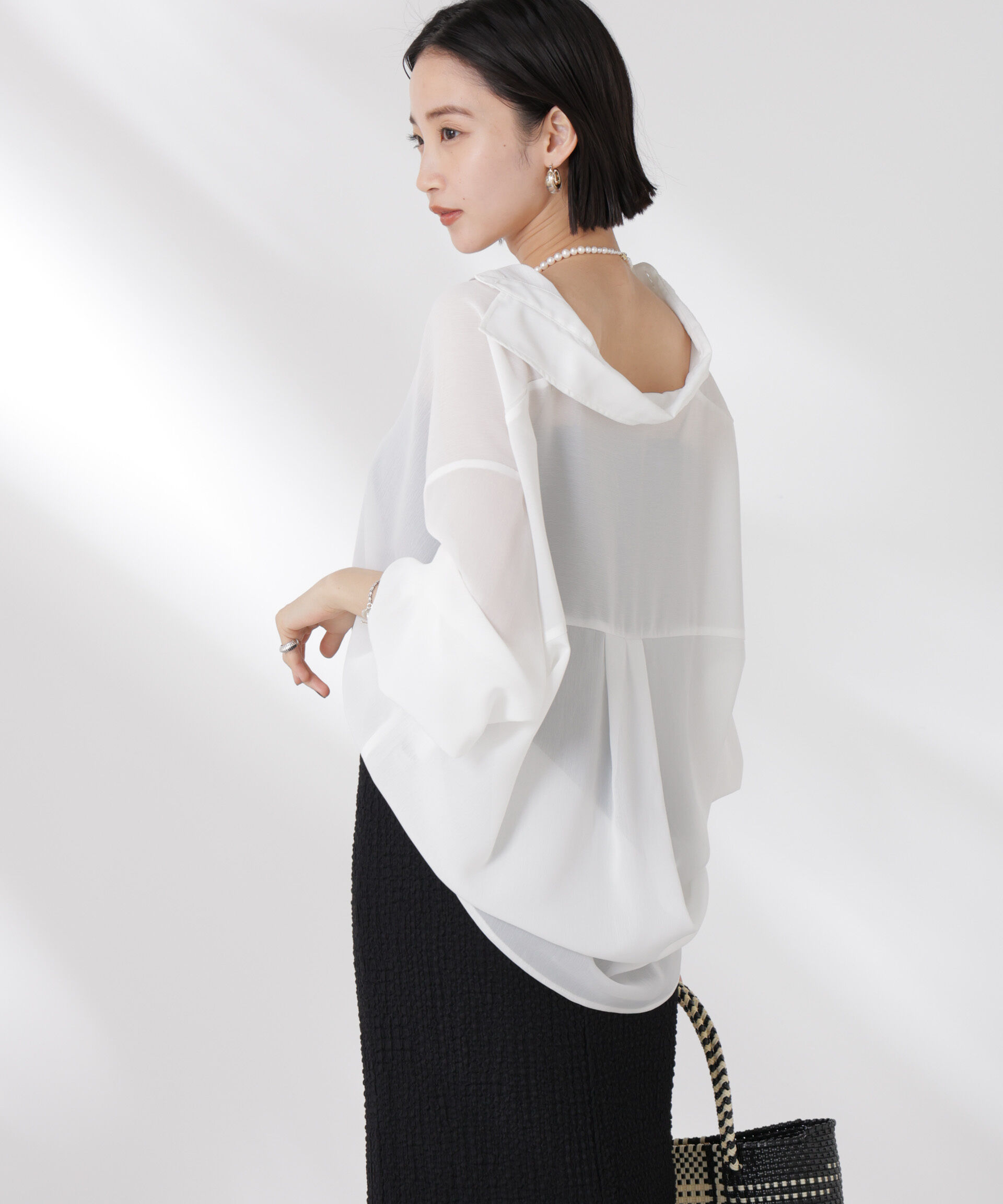 nano･universe「シアー楊柳オーバーサイズシャツ」|シャツ・ブラウス|