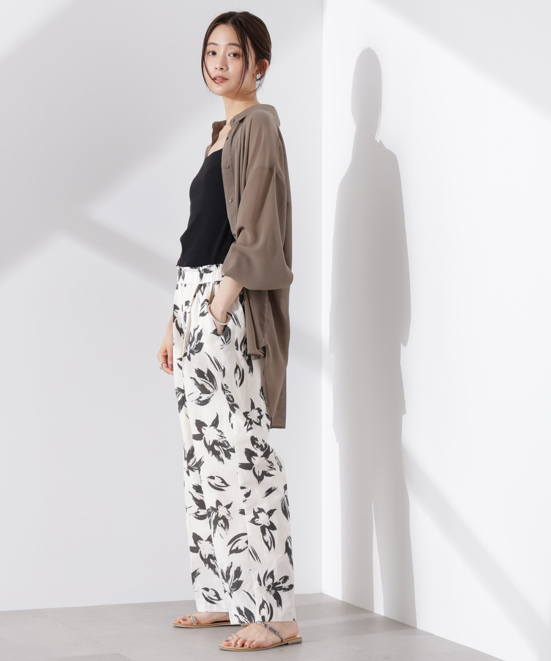 nano･universe「シアー楊柳オーバーサイズシャツ」|シャツ・ブラウス|