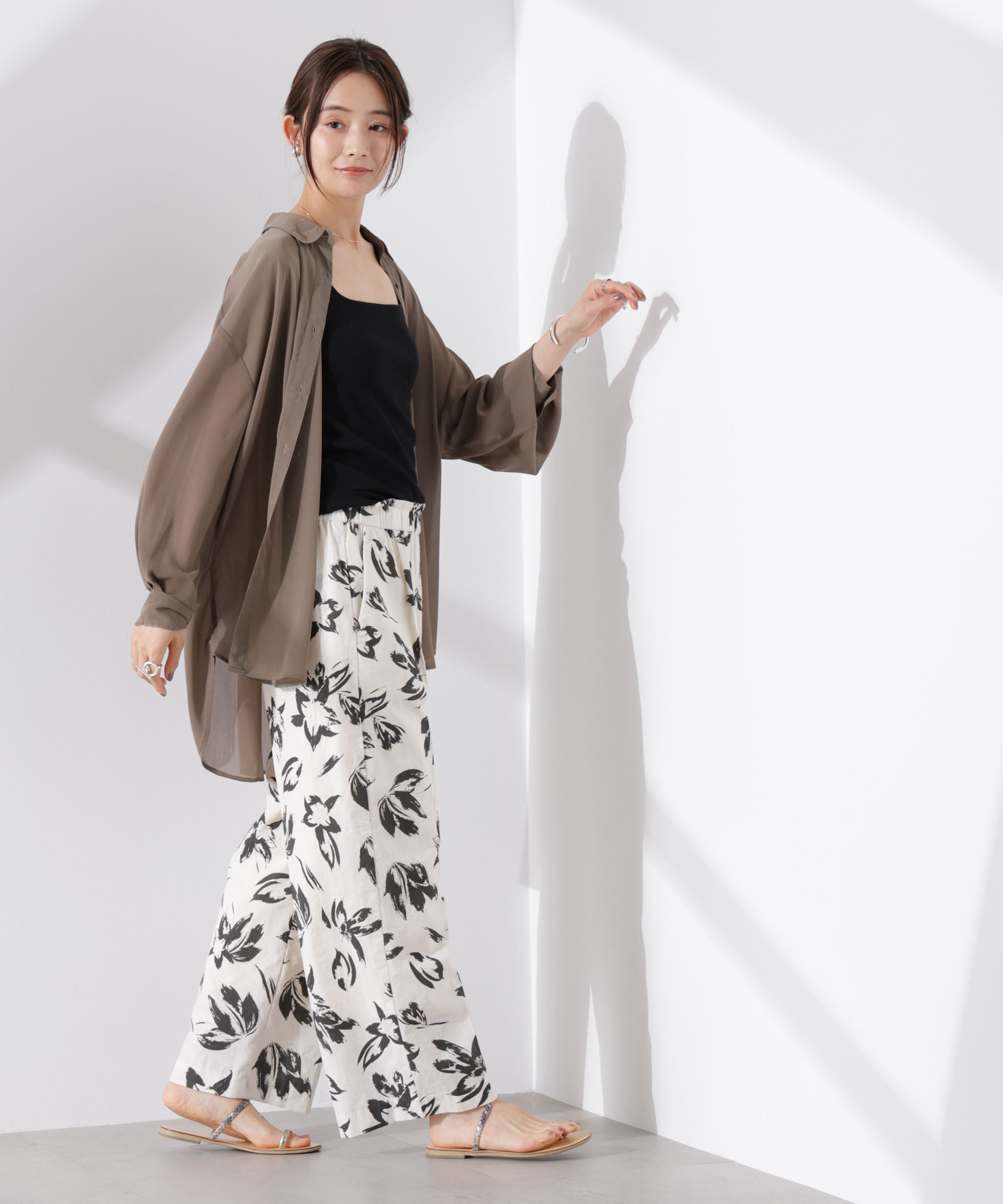 nano･universe「シアー楊柳オーバーサイズシャツ」|シャツ・ブラウス|