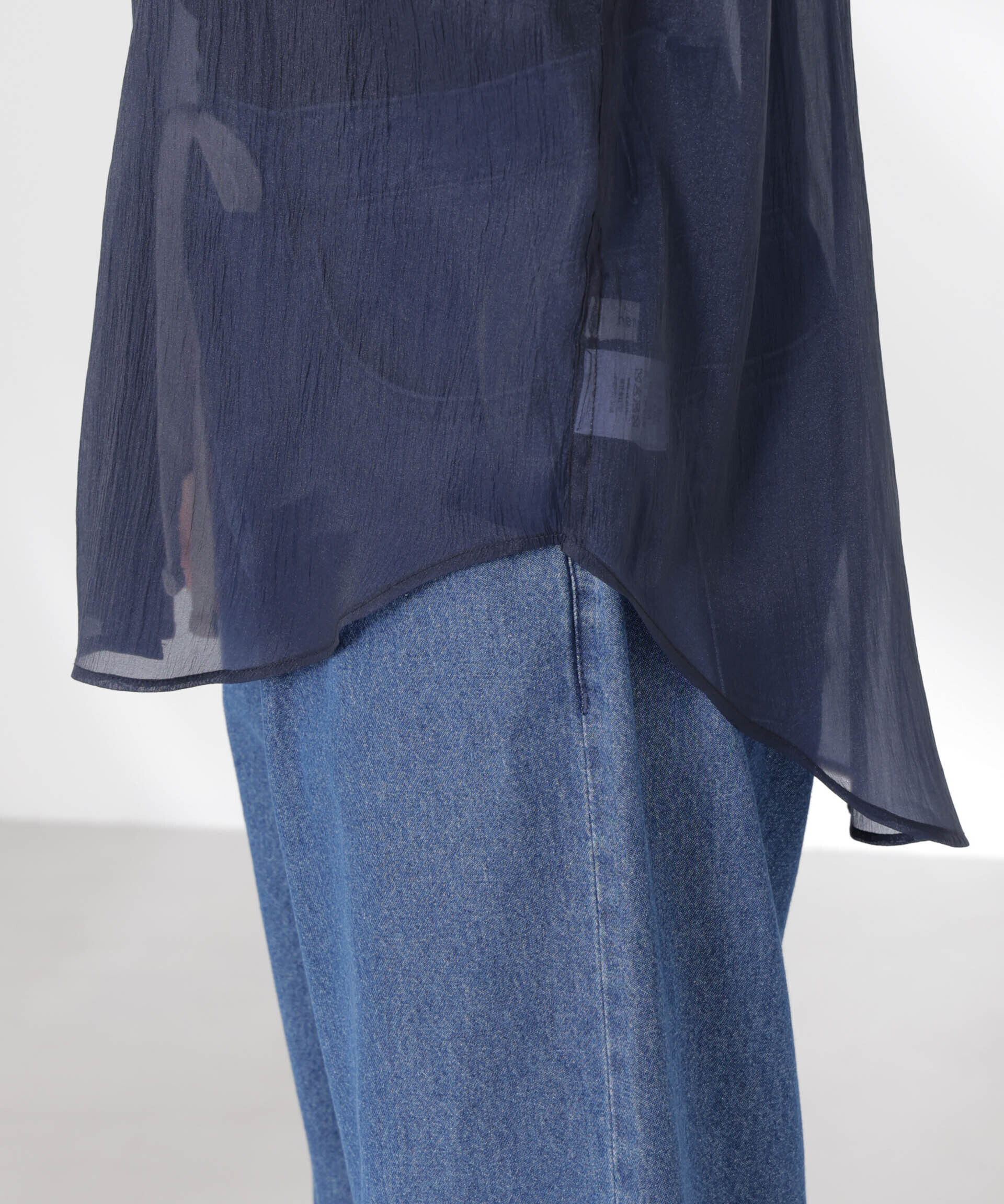 nano･universe「バンドカラーシアー半袖シャツ」|シャツ・ブラウス|