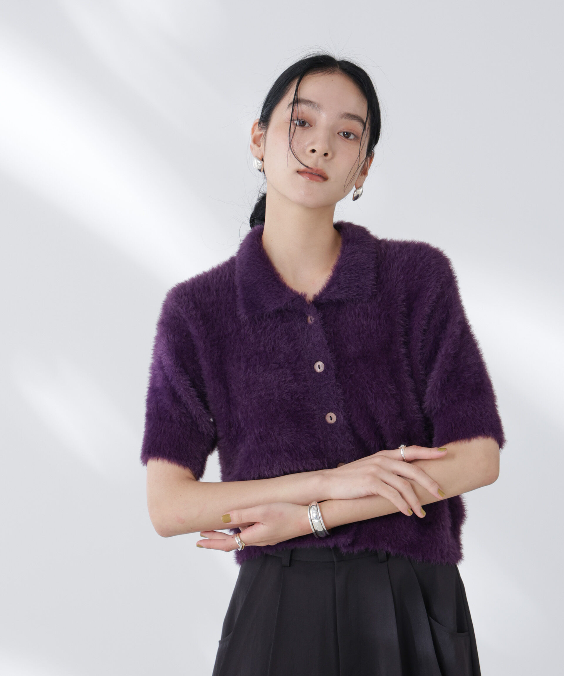 nano･universe「BAUM UND PFERDGARTEN/Furry Knit カーディガン」|ニット・セーター|