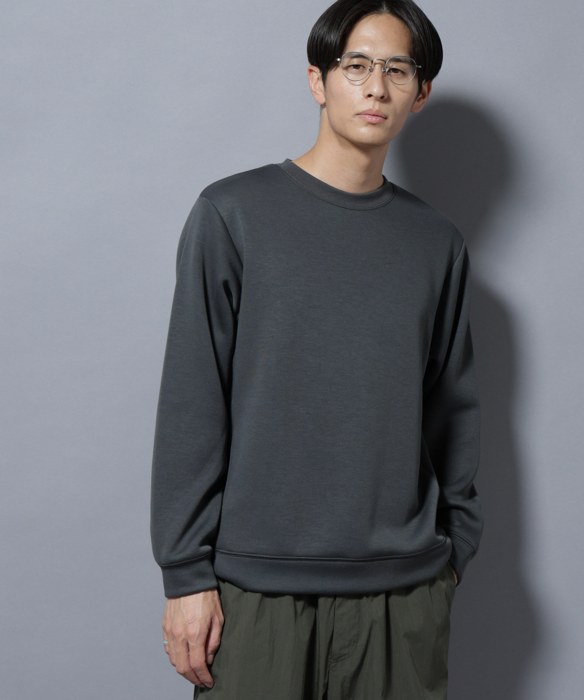 nano･universe「パネルダンボールプルオーバー 長袖(セットアップ可)」|Tシャツ・カットソー|