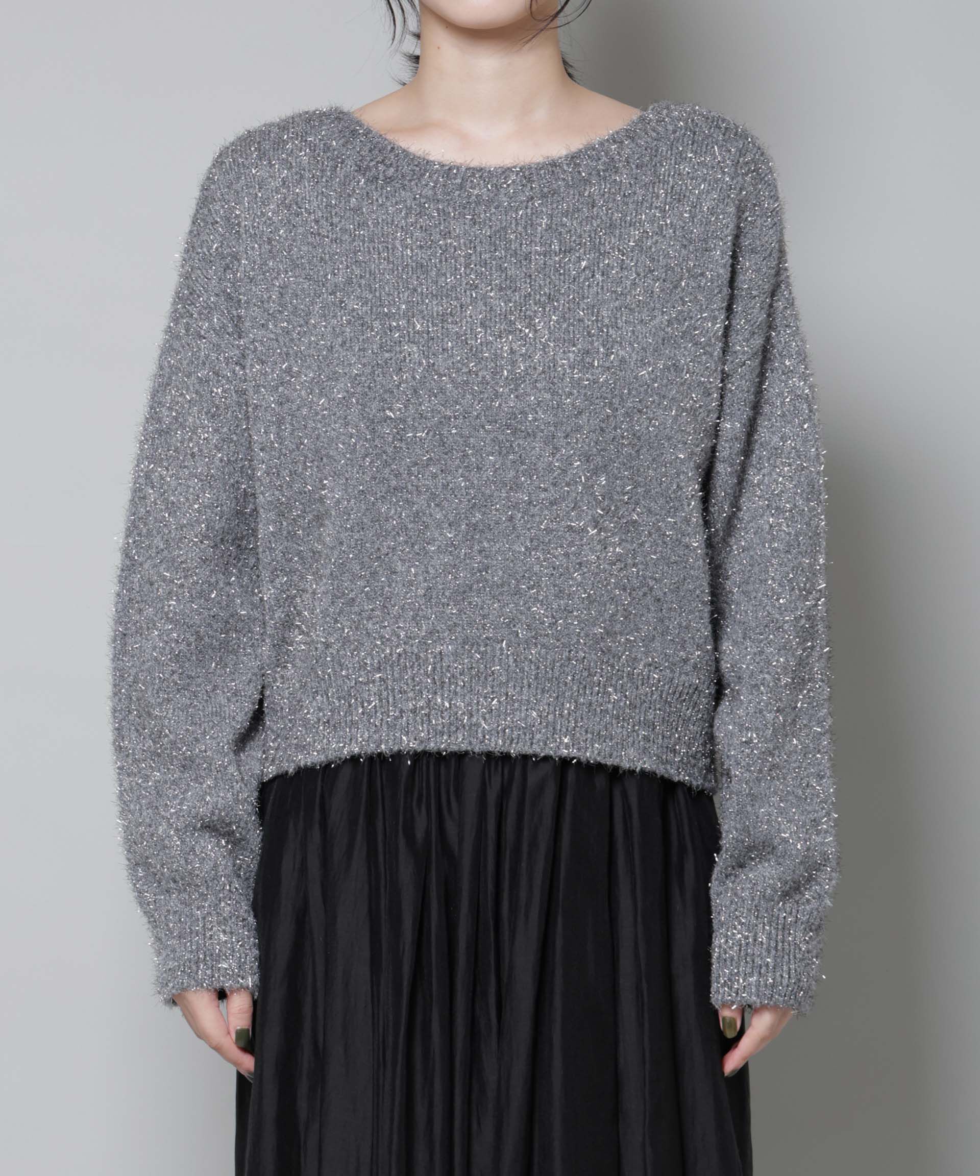 nano･universe「前後2wayラメミックスフェザーニット」|ニット・セーター|