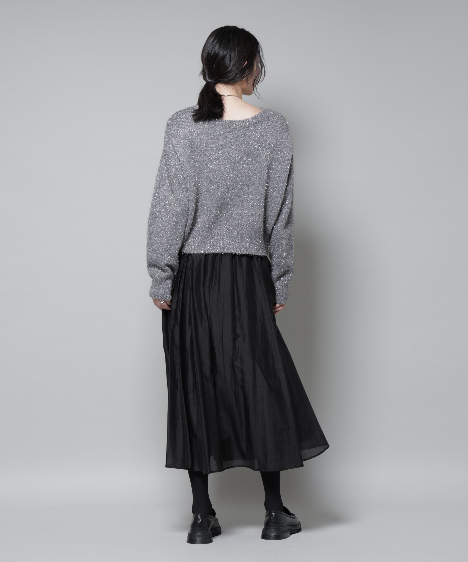 nano･universe「前後2wayラメミックスフェザーニット」|ニット・セーター|