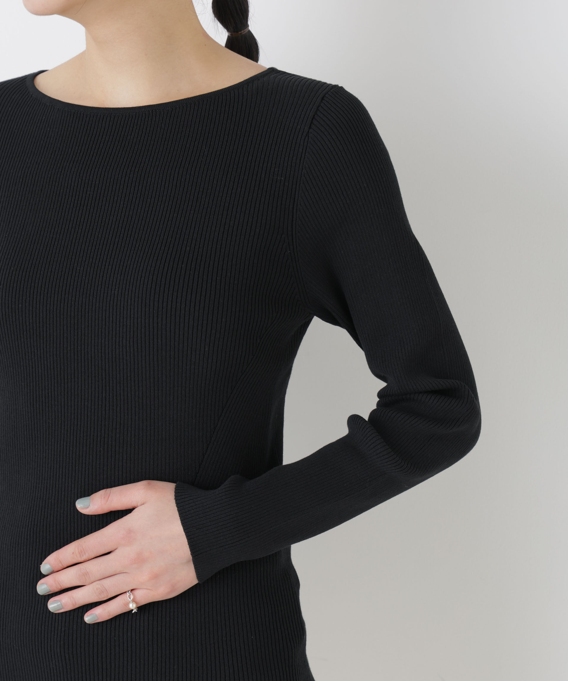 nano･universe「ウォッシャブルハイツイストボートネックリブニット」|ニット・セーター|