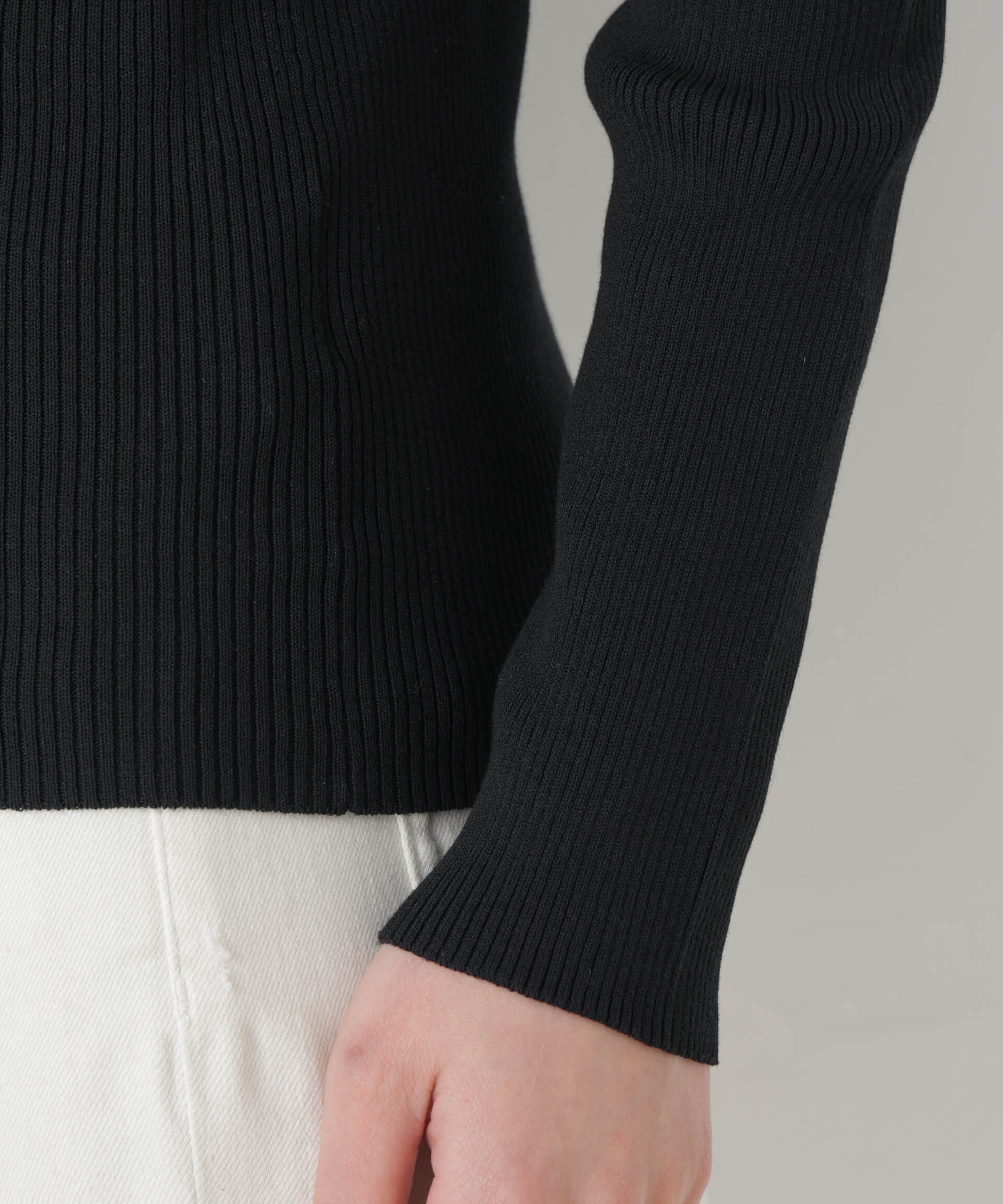 nano･universe「ウォッシャブルハイツイストボートネックリブニット」|ニット・セーター|