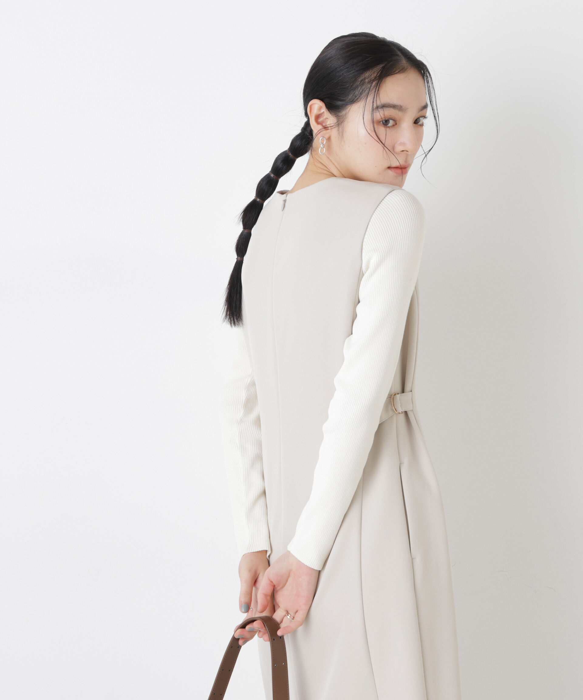 nano･universe「ウォッシャブルハイツイストボートネックリブニット」|ニット・セーター|