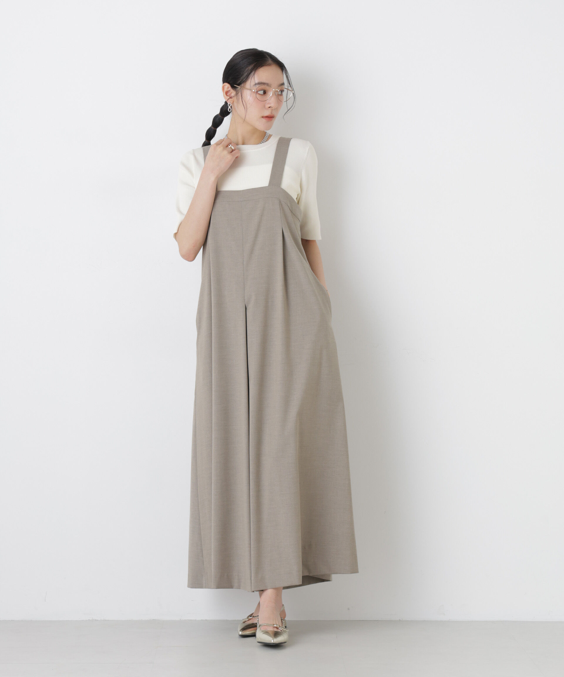 nano･universe「ウォッシャブルハイツイスト五分袖リブニット」|ニット・セーター|