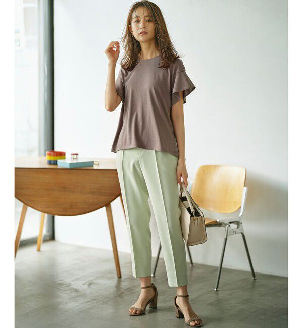 組曲「GIZAプレーティング天竺フリルスリーブ Tシャツ」|Tシャツ・カットソー|