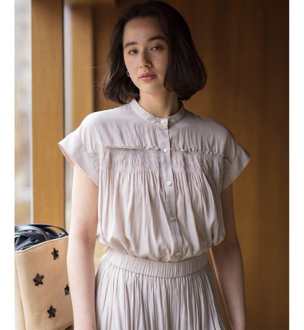 組曲「ギャザーライトデシンシャーリング ブラウス」|シャツ・ブラウス|