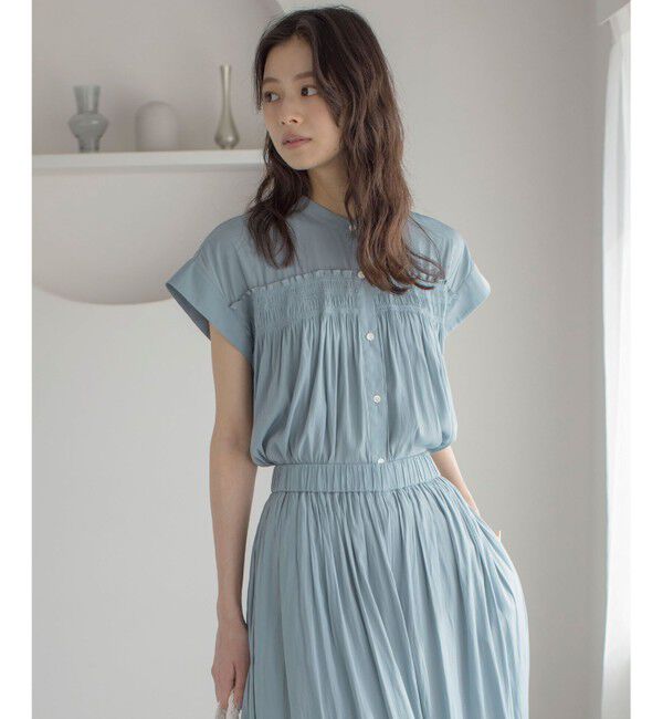 組曲「ギャザーライトデシンシャーリング ブラウス」|シャツ・ブラウス|