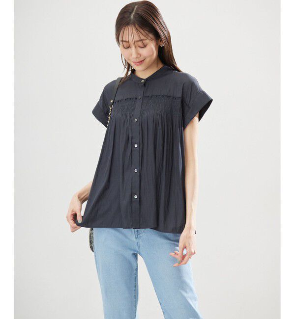 組曲「ギャザーライトデシンシャーリング ブラウス」|シャツ・ブラウス|