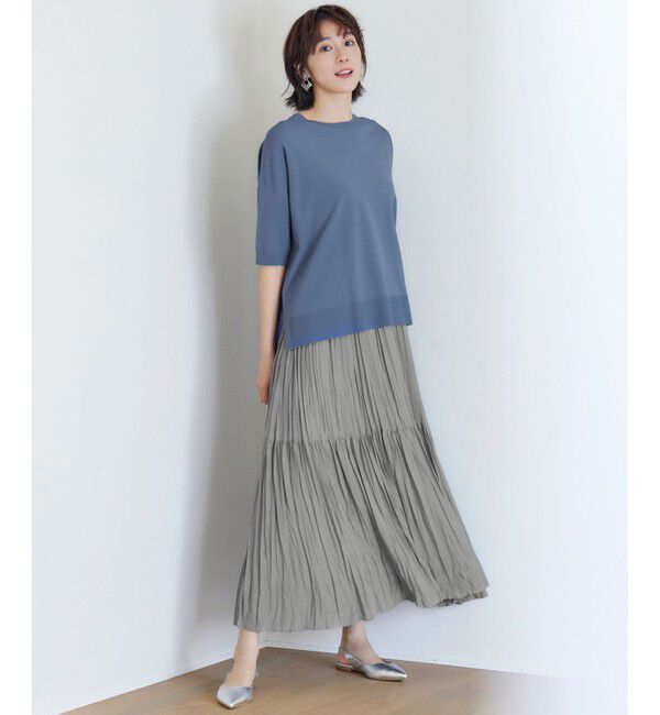 自由区「【接触冷感・洗える】ハンドワッシャープリーツ スカート」|スカート|