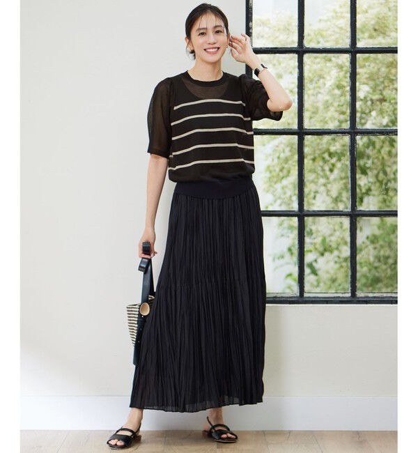 自由区「【接触冷感・洗える】ハンドワッシャープリーツ スカート」|スカート|
