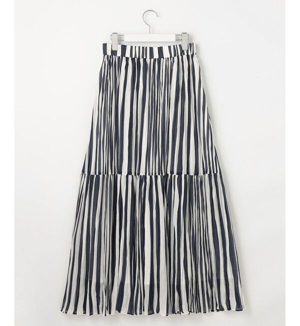 自由区「【接触冷感・洗える】ハンドワッシャープリーツストライプ スカート」|スカート|