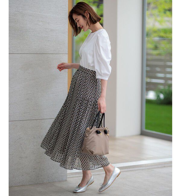 23区「【一部店舗限定】コットンポンチコンビジャージー コクーンスリーブ カットソー」|Tシャツ・カットソー|