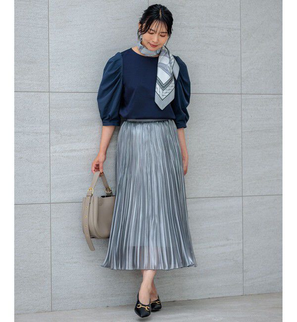 23区「【一部店舗限定】コットンポンチコンビジャージー コクーンスリーブ カットソー」|Tシャツ・カットソー|