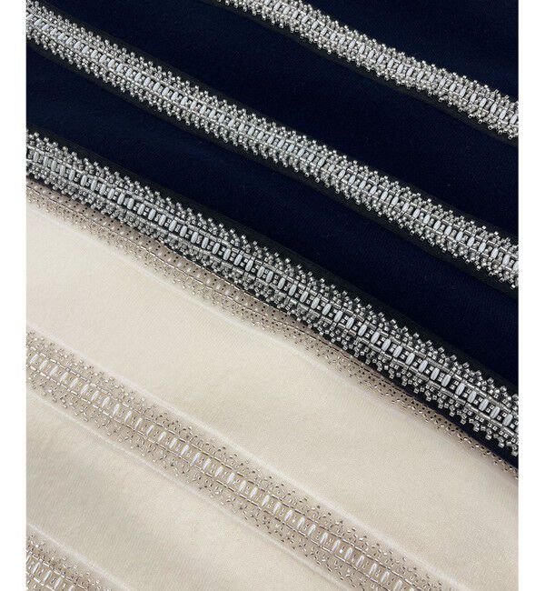 23区「【WEB&一部店舗限定/滝沢眞規子さん着用】ビジューボーダー ニット」|ニット・セーター|