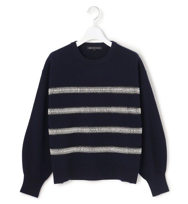 23区「【WEB&一部店舗限定/滝沢眞規子さん着用】ビジューボーダー ニット」|ニット・セーター|