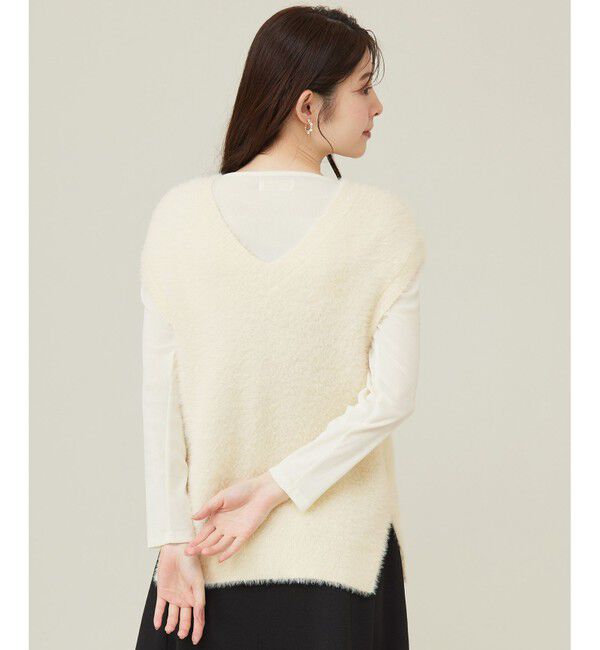 any SiS「【前後着用可】シャギーニット ベスト」|ベスト・ジレ|