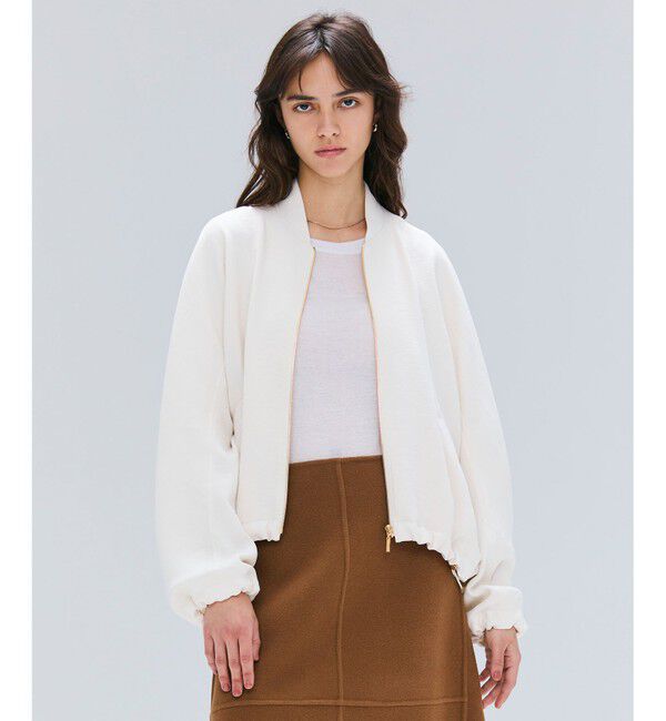 BEIGE,「【洗える】POMONA / ゴールドジップライトブルゾン」|Tシャツ・カットソー|Ecru