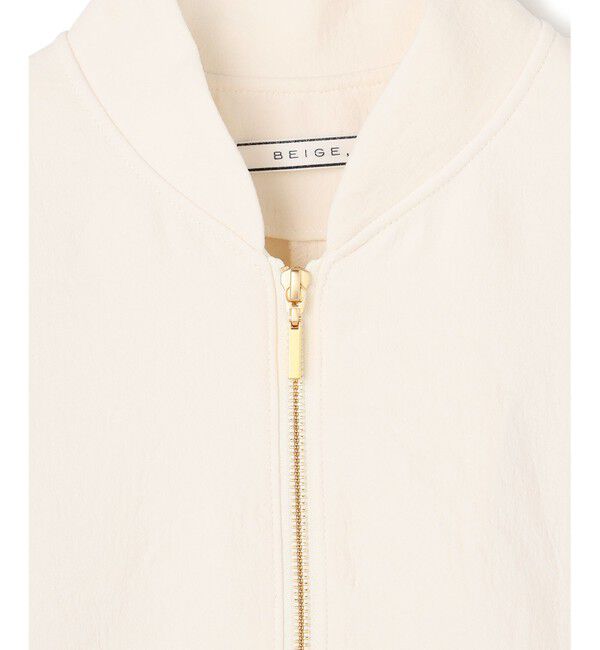 BEIGE,「【洗える】POMONA / ゴールドジップライトブルゾン」|Tシャツ・カットソー|