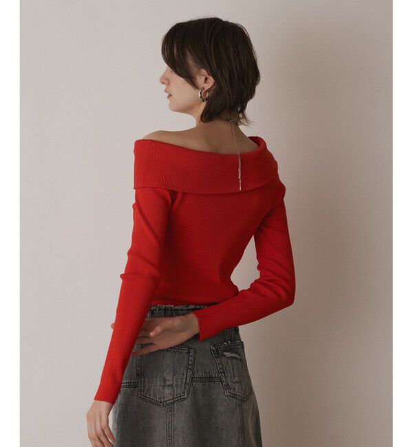  「オフショルリブニットトップ」|ニット・セーター|