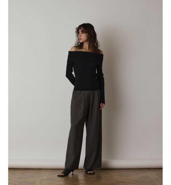  「オフショルリブニットトップ」|ニット・セーター|