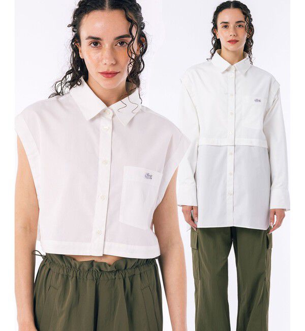 LACOSTE「4WAYデザイン ボリュームスリーブ ロングシャツ」|シャツ・ブラウス|オフホワイト