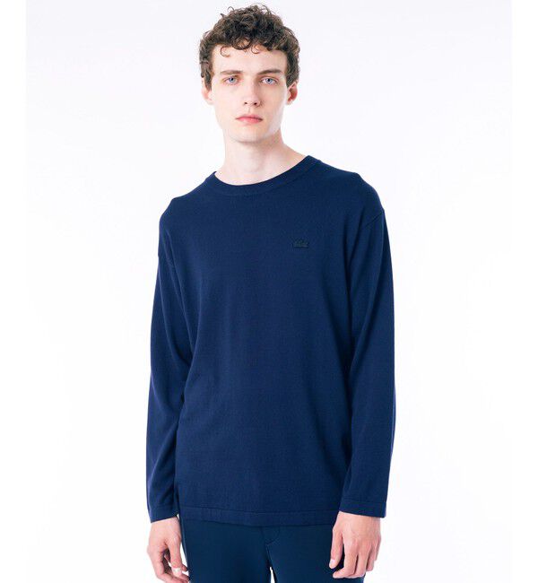 LACOSTE「ハイストレッチコットンニット長袖Tシャツ」|Tシャツ・カットソー|ダークネイビー