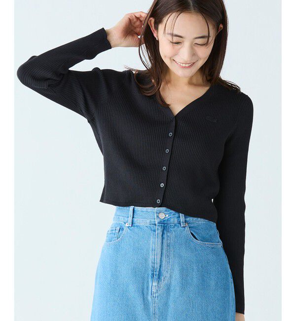 LACOSTE「UVカット クールマックスリブニットカーディガン」|カーディガン|