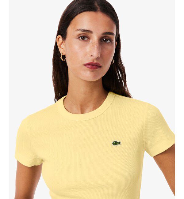 LACOSTE「タイトフィットリブニットTシャツ」|Tシャツ・カットソー|