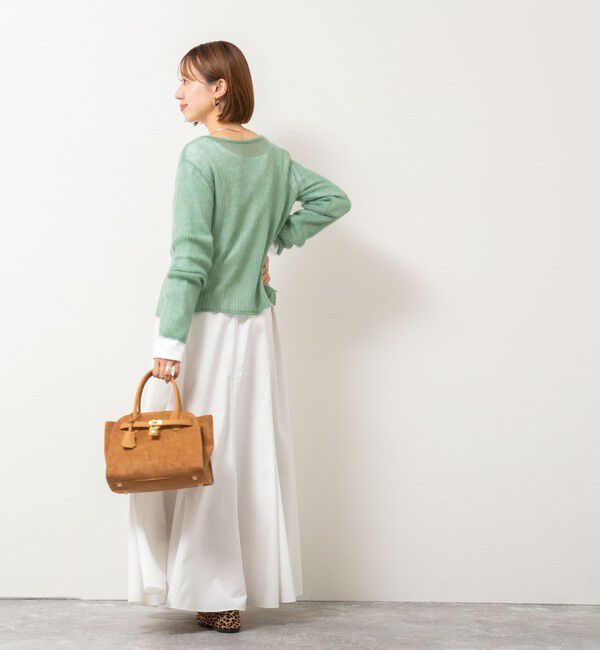 Rie Miller「シアーモヘヤ2WAYリブボートネックカーディガン」|カーディガン|