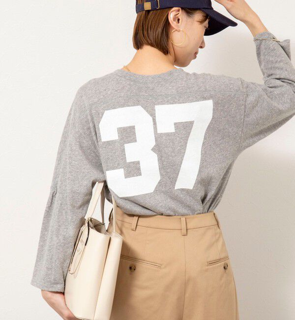 Rie Miller「ウォッシャブル2WAYアメフトライクロンT」|Tシャツ・カットソー|ライトグレー