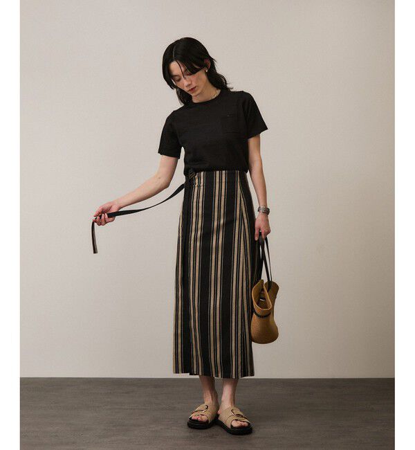 SALON adam et rope'「クロップドハーフスリーブリネンニット［ドライタッチ・洗える］」|Tシャツ・カットソー|