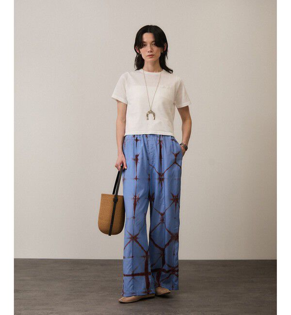 SALON adam et rope'「クロップドハーフスリーブリネンニット［ドライタッチ・洗える］」|Tシャツ・カットソー|