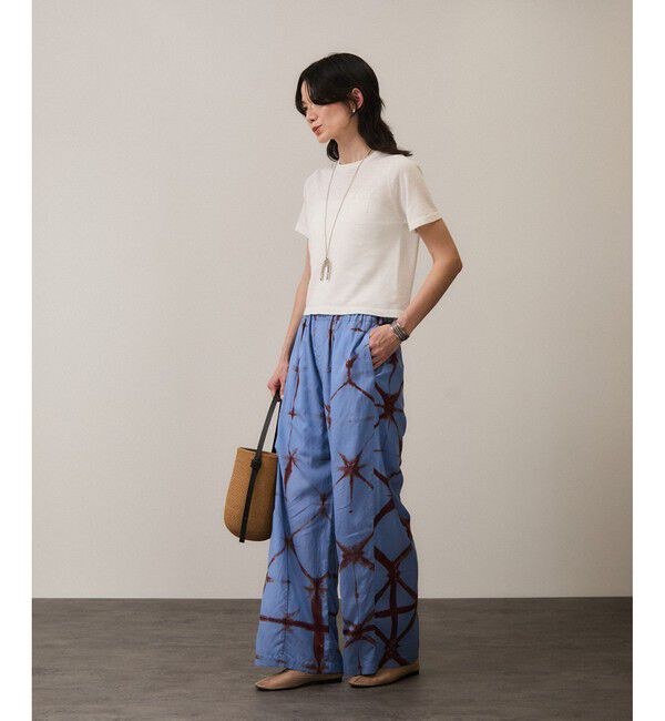 SALON adam et rope'「クロップドハーフスリーブリネンニット［ドライタッチ・洗える］」|Tシャツ・カットソー|