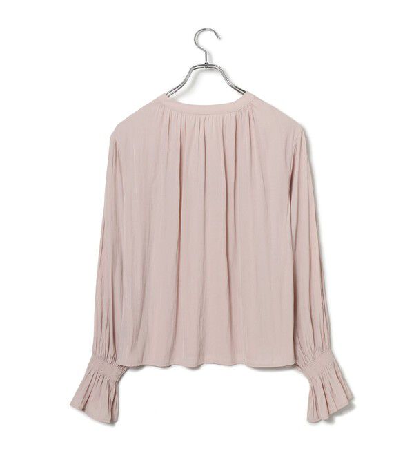 VIS「割繊シャーリングミニフリルブラウス/洗える」|シャツ・ブラウス|