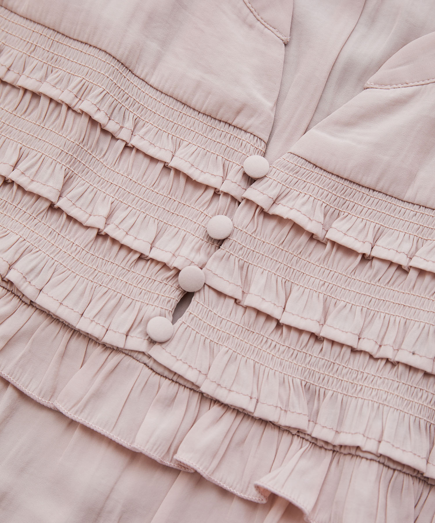 VIS「割繊シャーリングミニフリルブラウス/洗える」|シャツ・ブラウス|