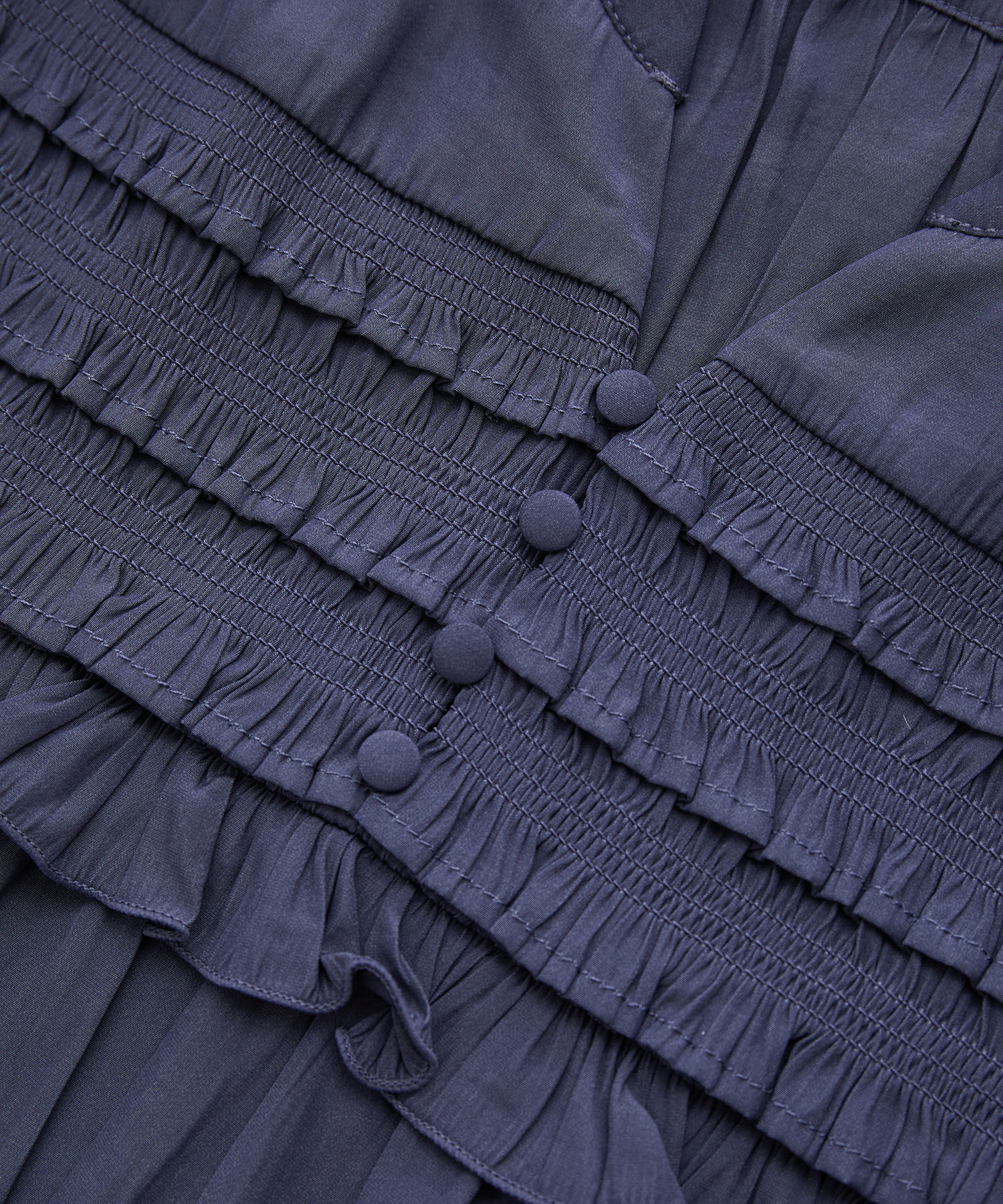 VIS「割繊シャーリングミニフリルブラウス/洗える」|シャツ・ブラウス|