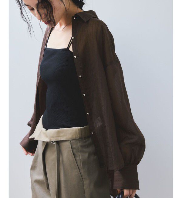 VIS「シアーストライプオーバーサイズシャツ/イージーケア」|シャツ・ブラウス|