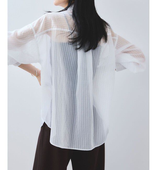 VIS「シアーストライプオーバーサイズシャツ/イージーケア」|シャツ・ブラウス|