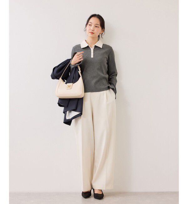 VIS「バイカラーポロ襟カットソー/イージーケア」|Tシャツ・カットソー|