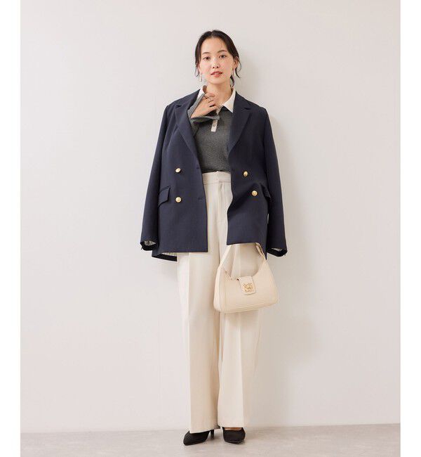 VIS「バイカラーポロ襟カットソー/イージーケア」|Tシャツ・カットソー|