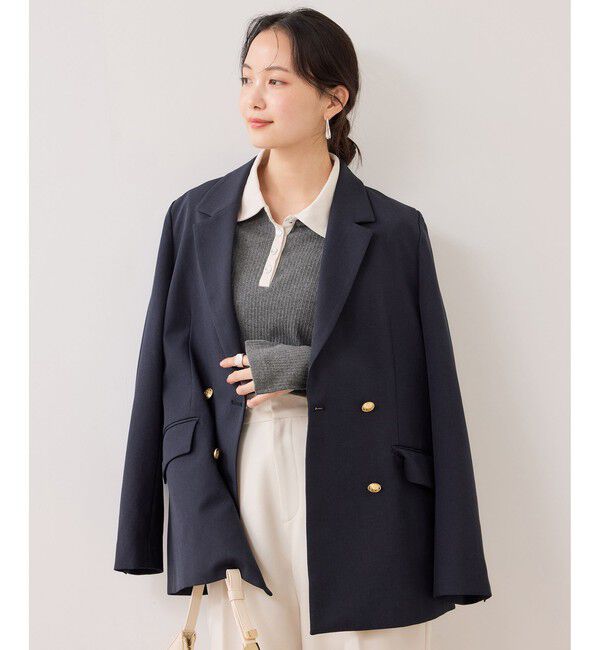 VIS「バイカラーポロ襟カットソー/イージーケア」|Tシャツ・カットソー|