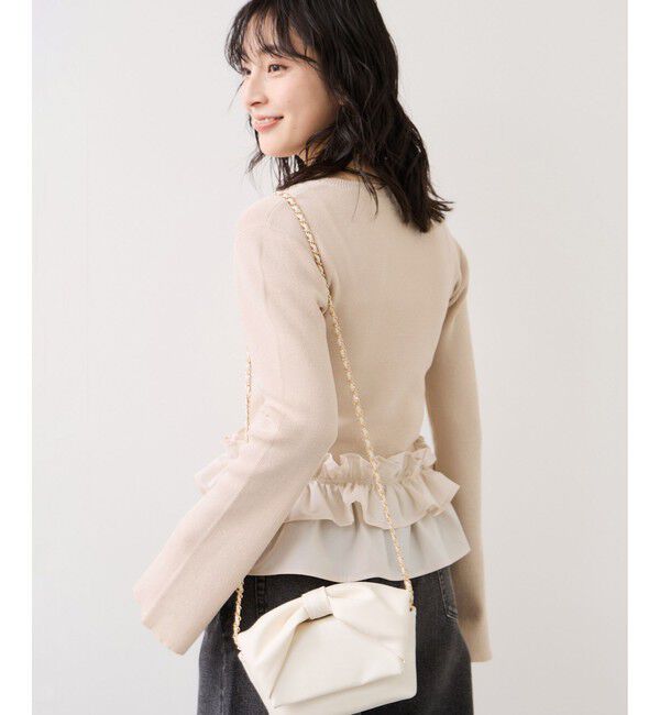 VIS「裾フリルティアードドッキングニット」|ニット・セーター|