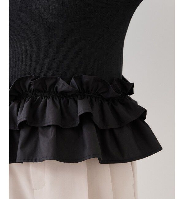 VIS「裾フリルティアードドッキングニット」|ニット・セーター|