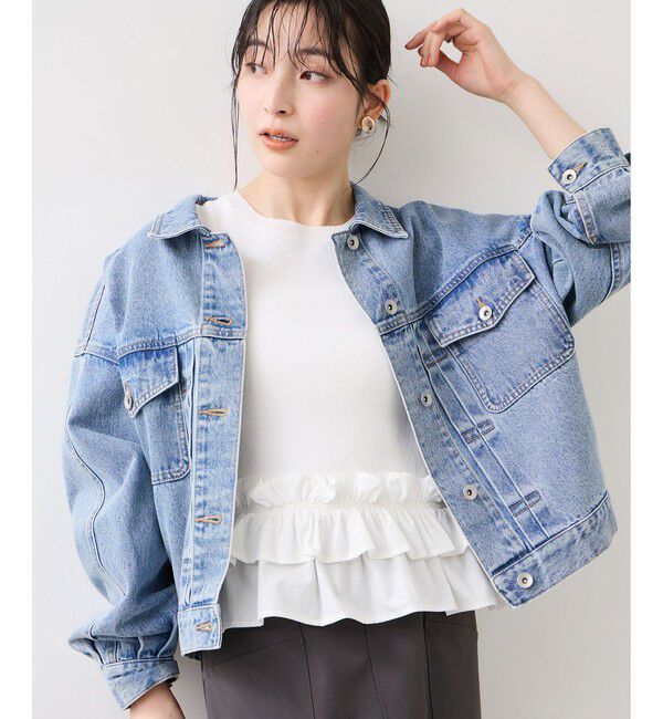 VIS「裾フリルティアードドッキングニット」|ニット・セーター|